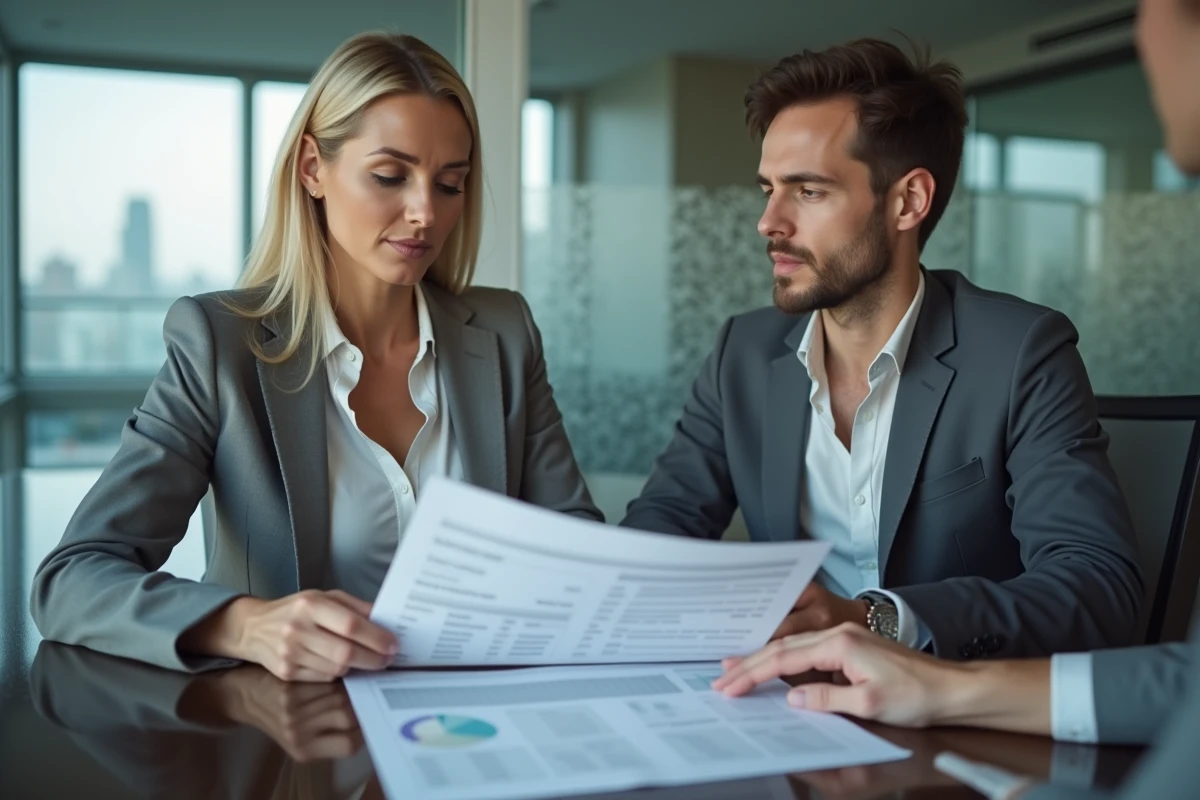 Femme rencontrant un conseiller financier pour discuter de la sécurité d'un compte de courtage important