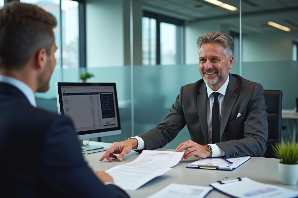 Conseiller fiscal expliquant la déclaration de réduction d'impôt Duflot à un client