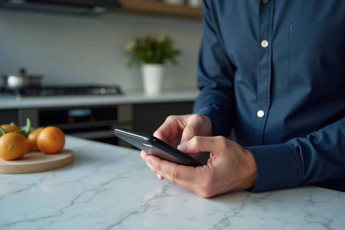Homme utilisant son smartphone pour valider un paiement sécurisé avec une carte Visa 3D Secure